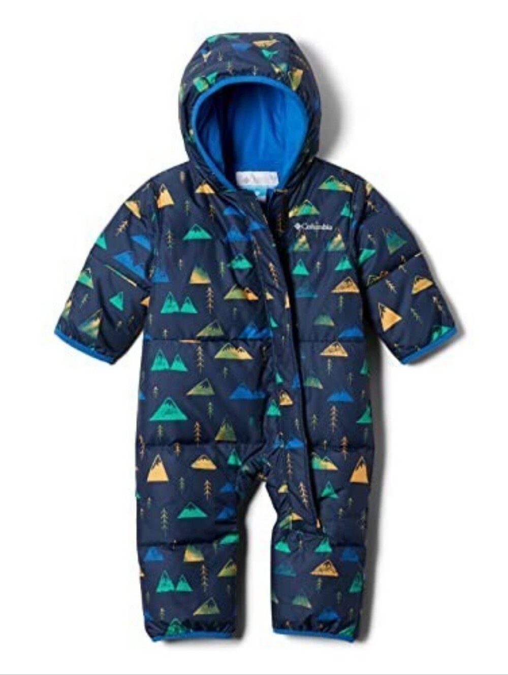 Columbia Baby 12-18M Snowsuit Bunting Puffer Fleece Lined Hooded Mountain Print